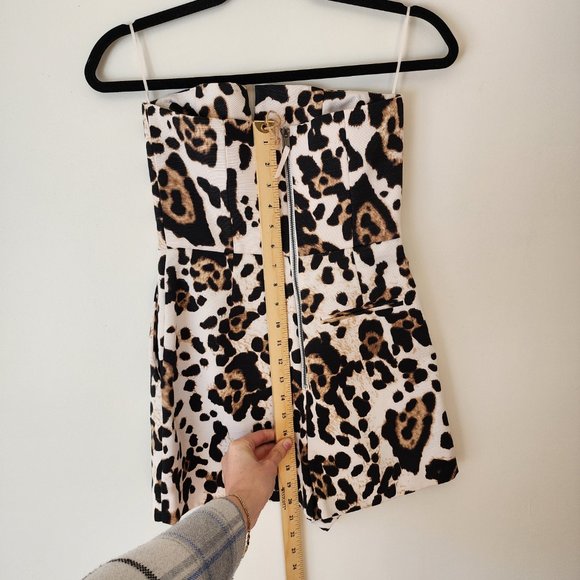 TOPSHOP Leopard Print Strapless Romper, Size US2/UK6 - Picture 5 of 7